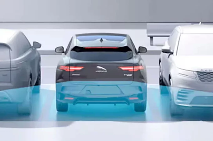 Векторні ілюстрації системи відстеження руху позаду автомобіля