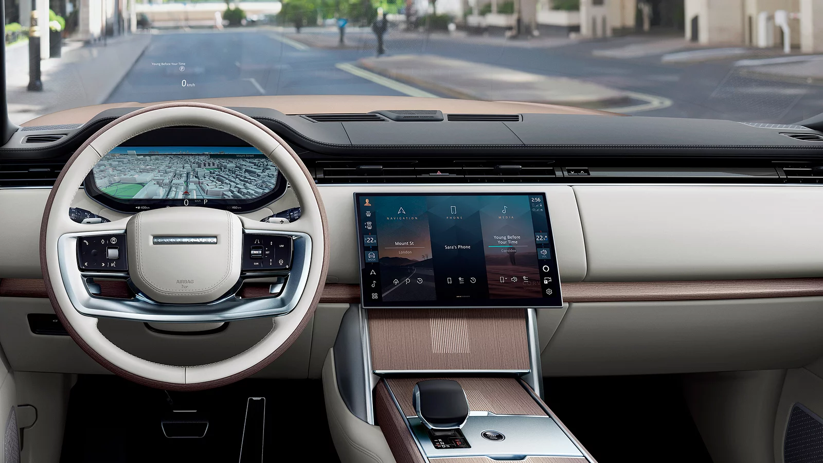 Панель приладів і інформаційно-розважальна система Range Rover.
