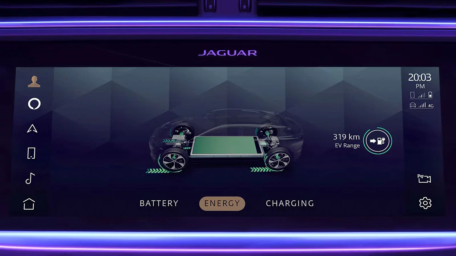 Jaguar infotainment touch screen display