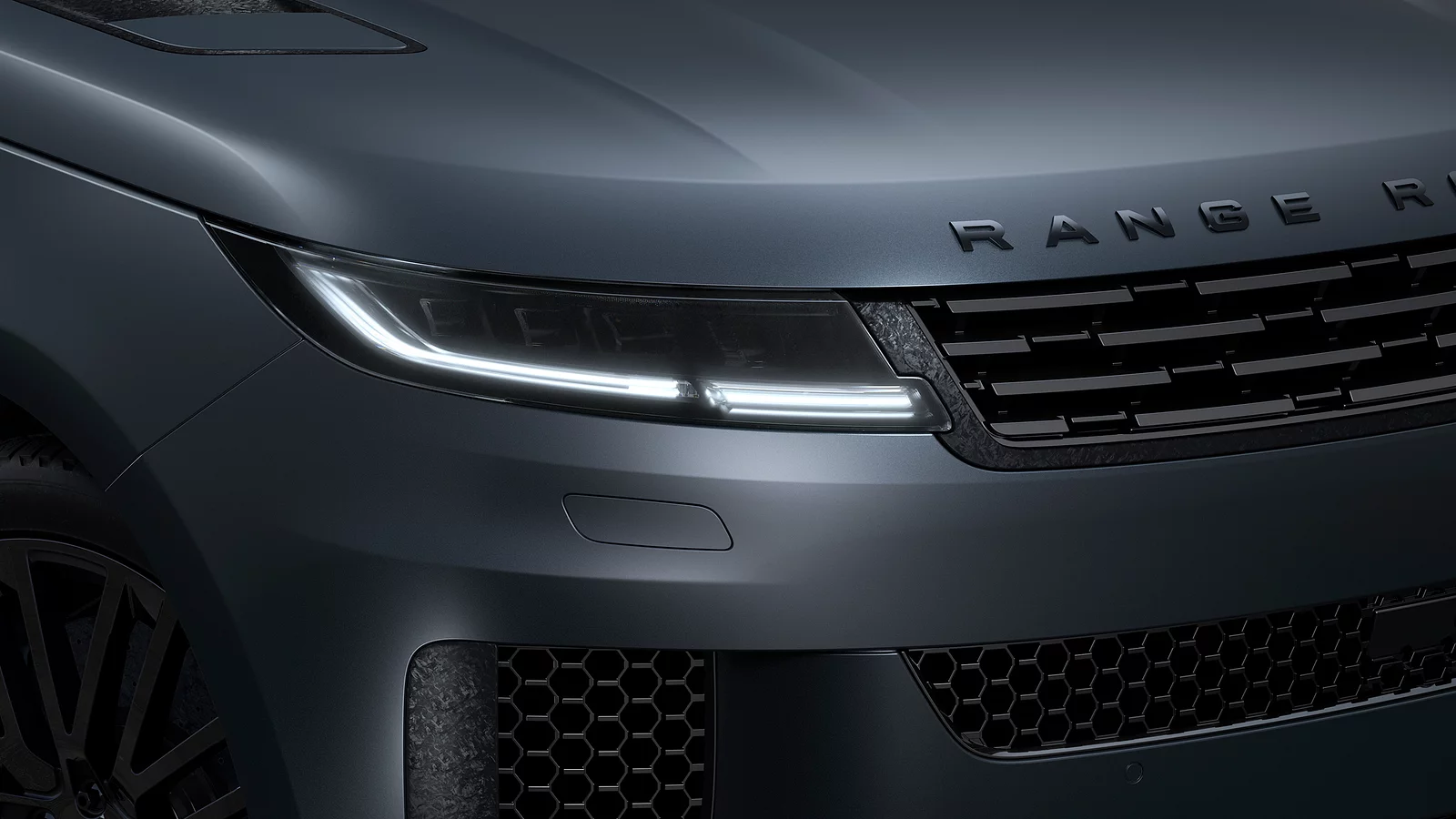 Range Rover Sport view of headlight