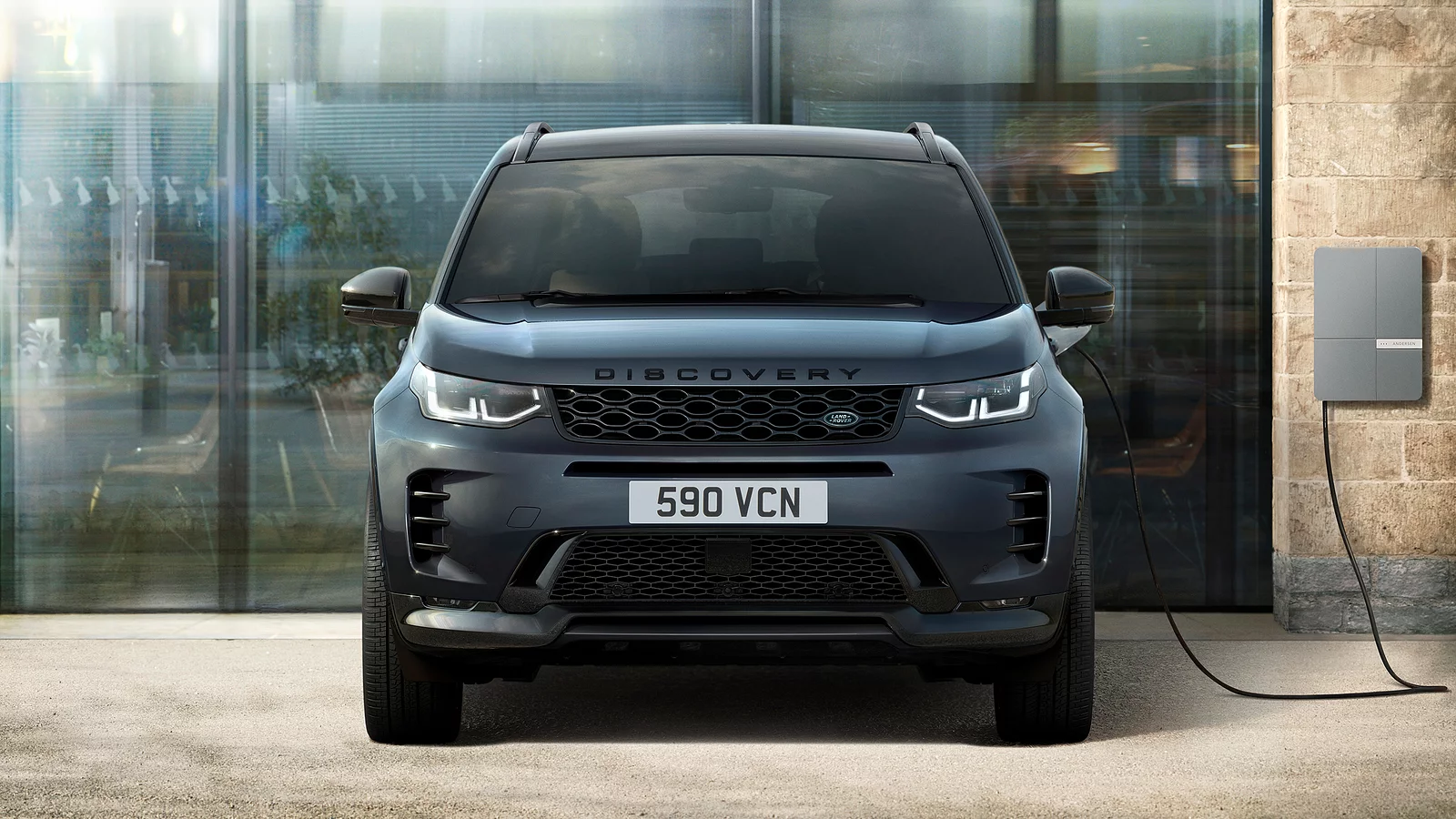 Parked Discovery Sport at phev charging point