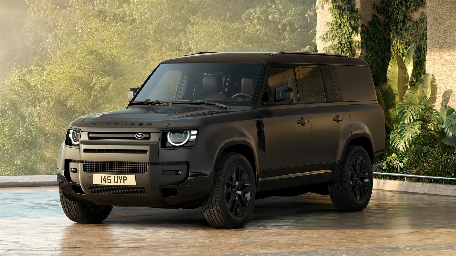 Defender i parkuar në një sipërfaqe të sheshtë