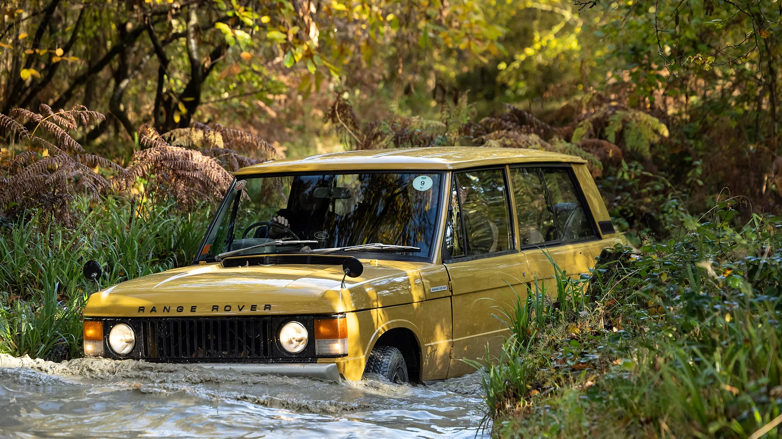 Range Rover classic in water