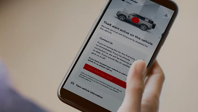Defender site open in phone