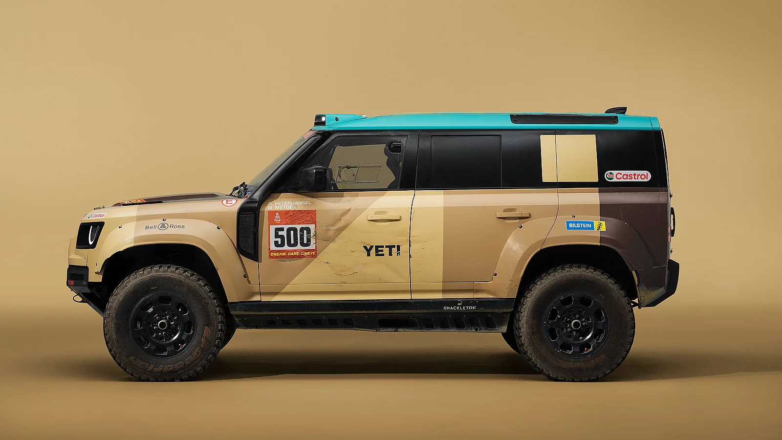 Side view of a Defender Dakar studio shot