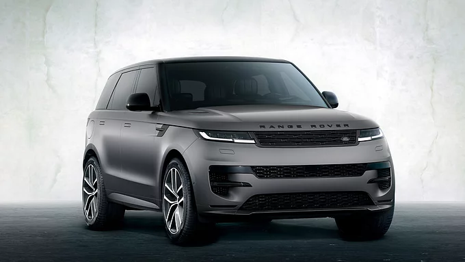 Range Rover Sport สี Eiger Grey ในมุมมองด้านข้างที่สง่างาม