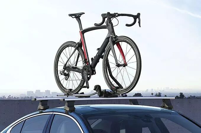Roof mounted bike carrier