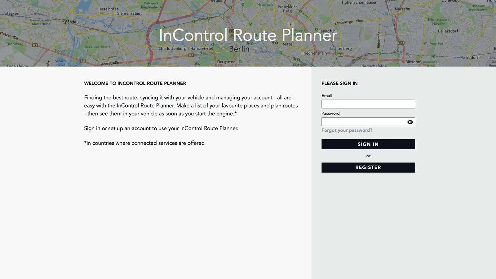 ACCESSING INCONTROL ROUTE PLANNER