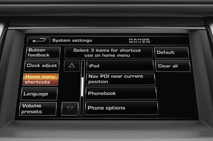 TOUCHSCREEN SHORTCUTS (2012 - 2014)