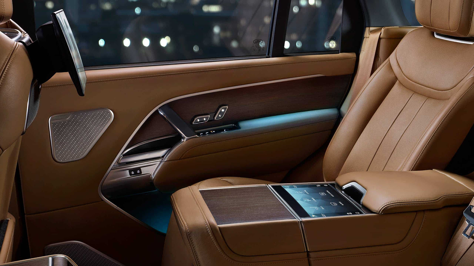 Interior de los asientos traseros del Range Rover