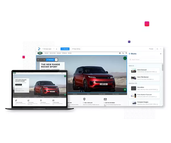 Range Rover Sport landing page