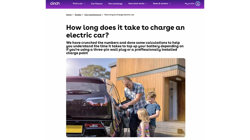Cinch article explaining the logistics of electric cars