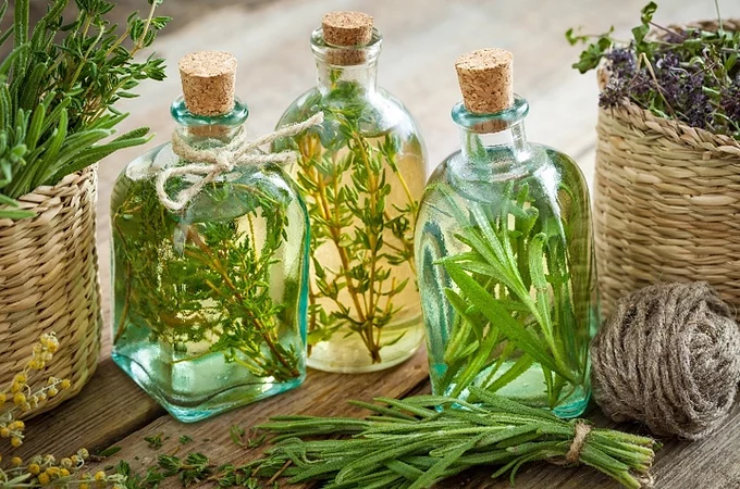 oil and herbs