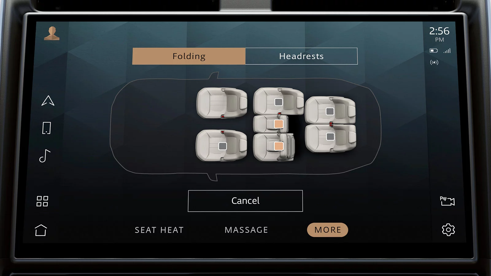 Skonfiguruj na nowo ustawienie 7 foteli za pomocą ekranu dotykowego.
