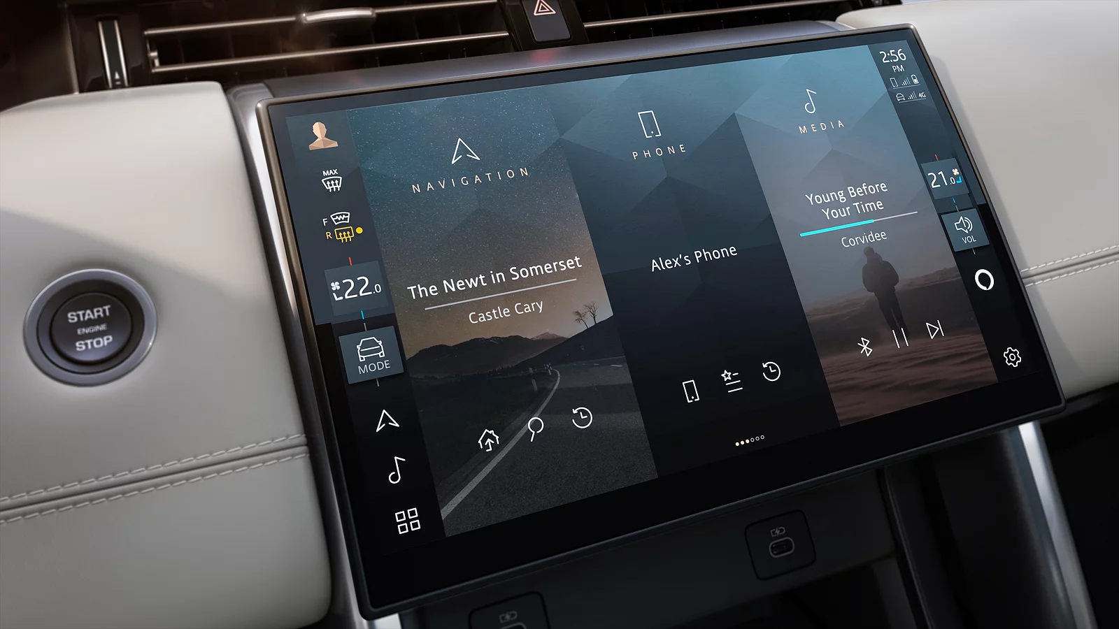Discovery sport interior dashboard and infotainment system.
